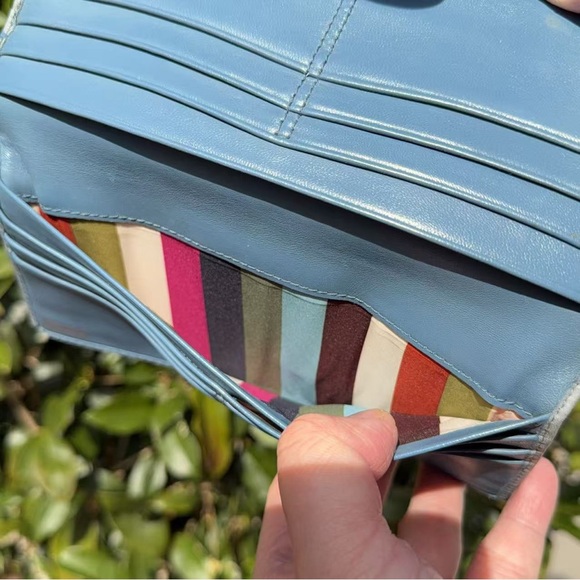 Coach Vintage Blue Leather Turnlock Long Wallet with Kisslock Coin Pouch - Picture 12 of 13